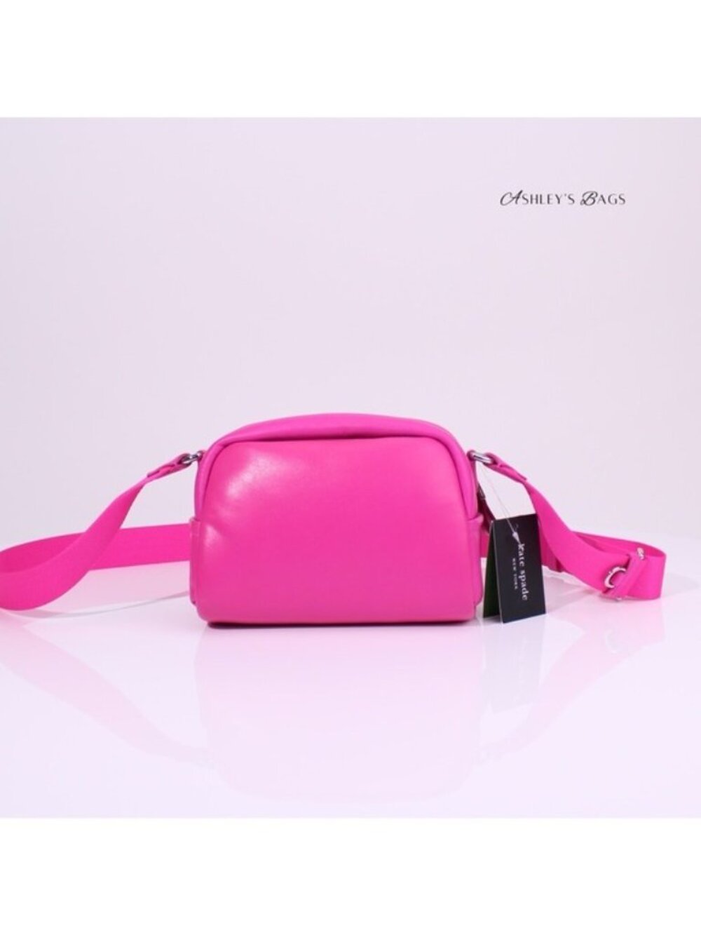 Kate Spade Puffed Satchel Crossbody In Pink Vivid Snapdragon - Picture 5 of 8